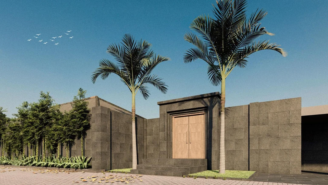 An Artech Design villa with a pool and tropical garden